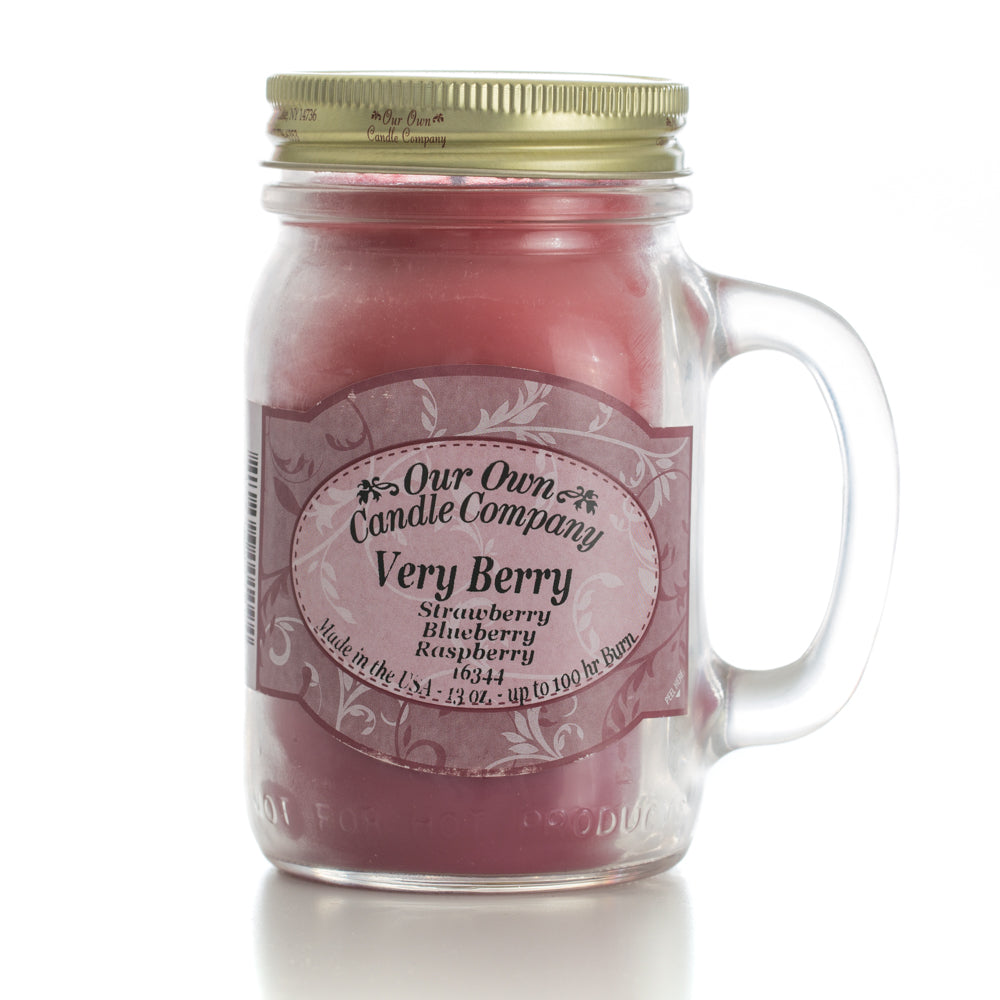 Our Own Candle Company Very Berry Scented 13 Ounce Mason Jar Candle