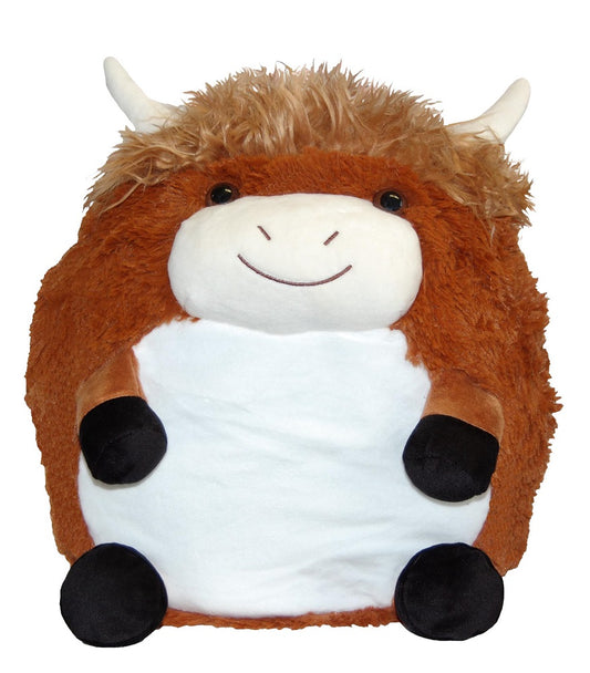 Cozy Time Giant Soft Plush Cuddly Highland Cow - Handwarmer