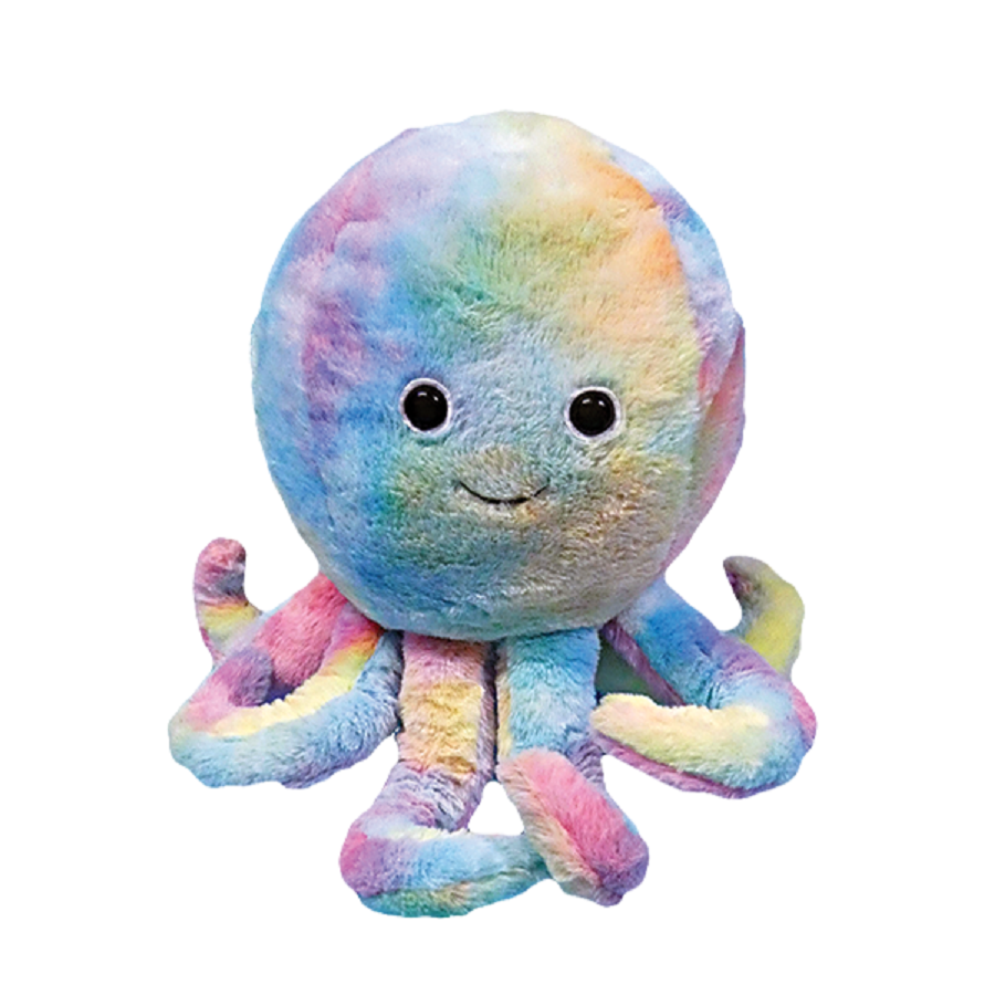 Cozy Time Giant Soft Plush Cuddly Rainbow Octopus - Handwarmer