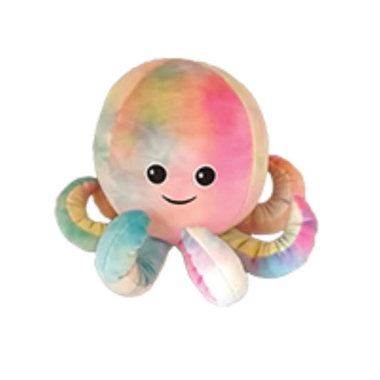 Children's Rainbow Octopus Soft Toys Squishable Squeezable Characters Soft Microbead